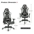 thumbnail image 2 of Gymax Gaming Chair Adjustable Swivel Racing Style Computer Office Chair White, 2 of 10