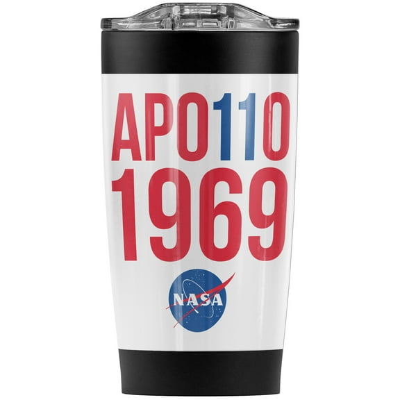 Nasa Apollo 11 1969 Stainless Steel Tumbler 20 oz Coffee Travel Mug/Cup, Vacuum Insulated & Double Wall with Leakproof Sliding Lid | Great for Hot Drinks and Cold Beverages