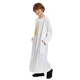 thumbnail image 3 of Gelikeya Muslim Dress for Boys Long Sleeve Striped Thobe Eid Prayer Clothes Kids Dresses Muslim Arabic Robe Sports Fan Jackets White, 3-4 Years, 3 of 9
