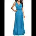 thumbnail image 3 of Vestido Maxi Sin Mangas, de Cintura Alta, Color Liso, con Tirantes Cruzados en la Espalda y Múltiples Usos para Mujer. Azul Agua S, 3 of 7