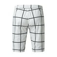 thumbnail image 5 of pxiakgy mens shorts male summer casual slim big plaid print shorts zipper fly semi elastic waist pocket shorts men casual shorts white + l, 5 of 8