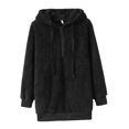 thumbnail image 4 of CRAFTHROU 1Pcs Kapuzenpullover Damen Long Sleeve Black Polyester Warmth For Street, 4 of 7
