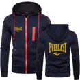 thumbnail image 3 of Nuevo EVERLAST, ropa deportiva de otoño e invierno para hombre, Sudadera con capucha sencilla a la moda con cremallera, chaqueta lisa, ropa deportiva estampada para hombre, top informal cálido, 3 of 5