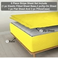 thumbnail image 2 of 6 Piece Sheet has Zipper Sheet Set, Twin Size 12 Inch Deep Pocket, 800 TC, Stripe Yellow Color., 2 of 9