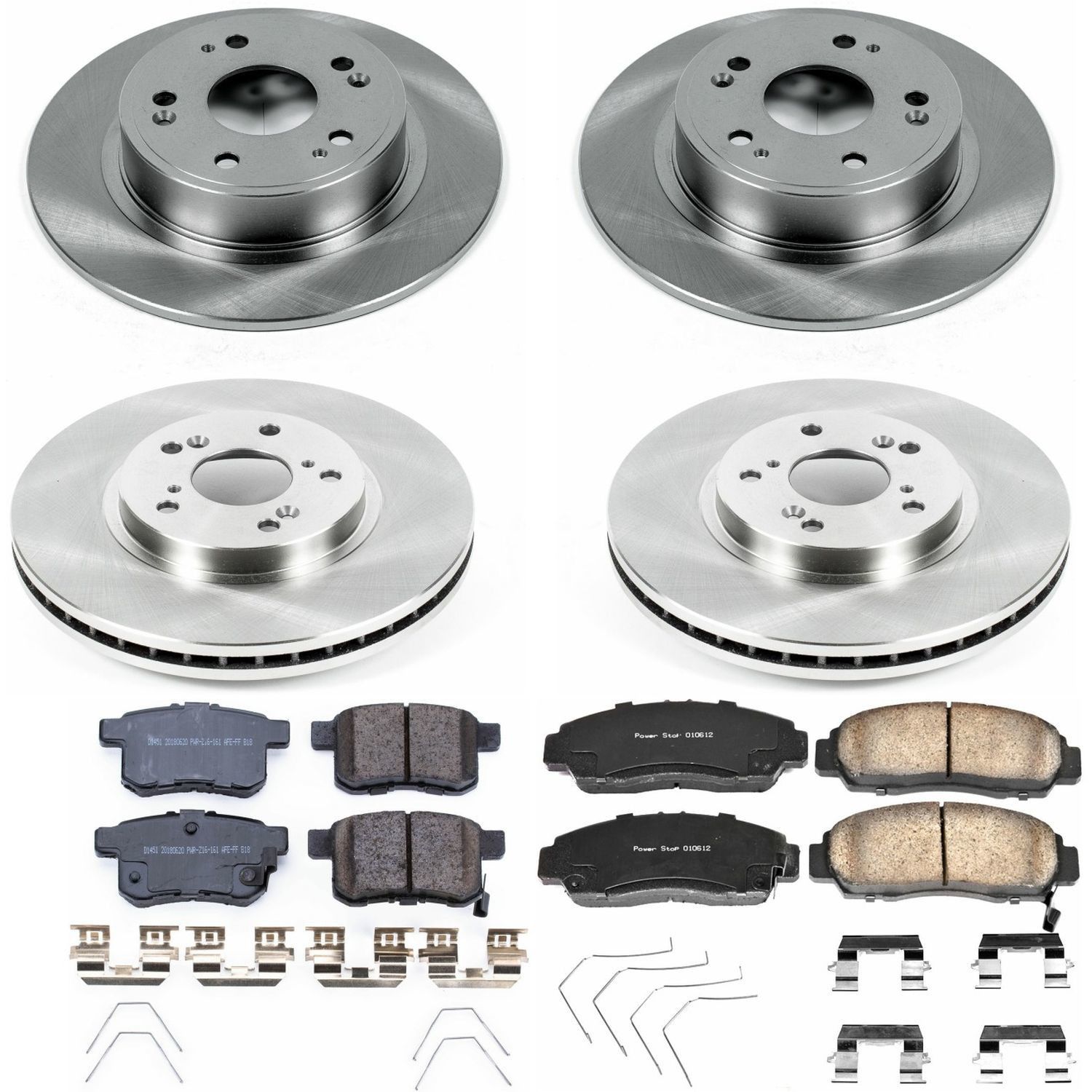 Power Stop Front and Rear Stock Replacement Brake Pad and Rotor Kit KOE5391