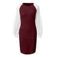 thumbnail image 3 of USSUMA Plus Size Dress For Women, Womens Casual Loose Mini Short Tank Dress Long Sleeve Peplum High Waist Sundresses Sexy Elegant Crew Neck Graduation Birthday Sun Dresses Gradient Daisy Design, 3 of 6