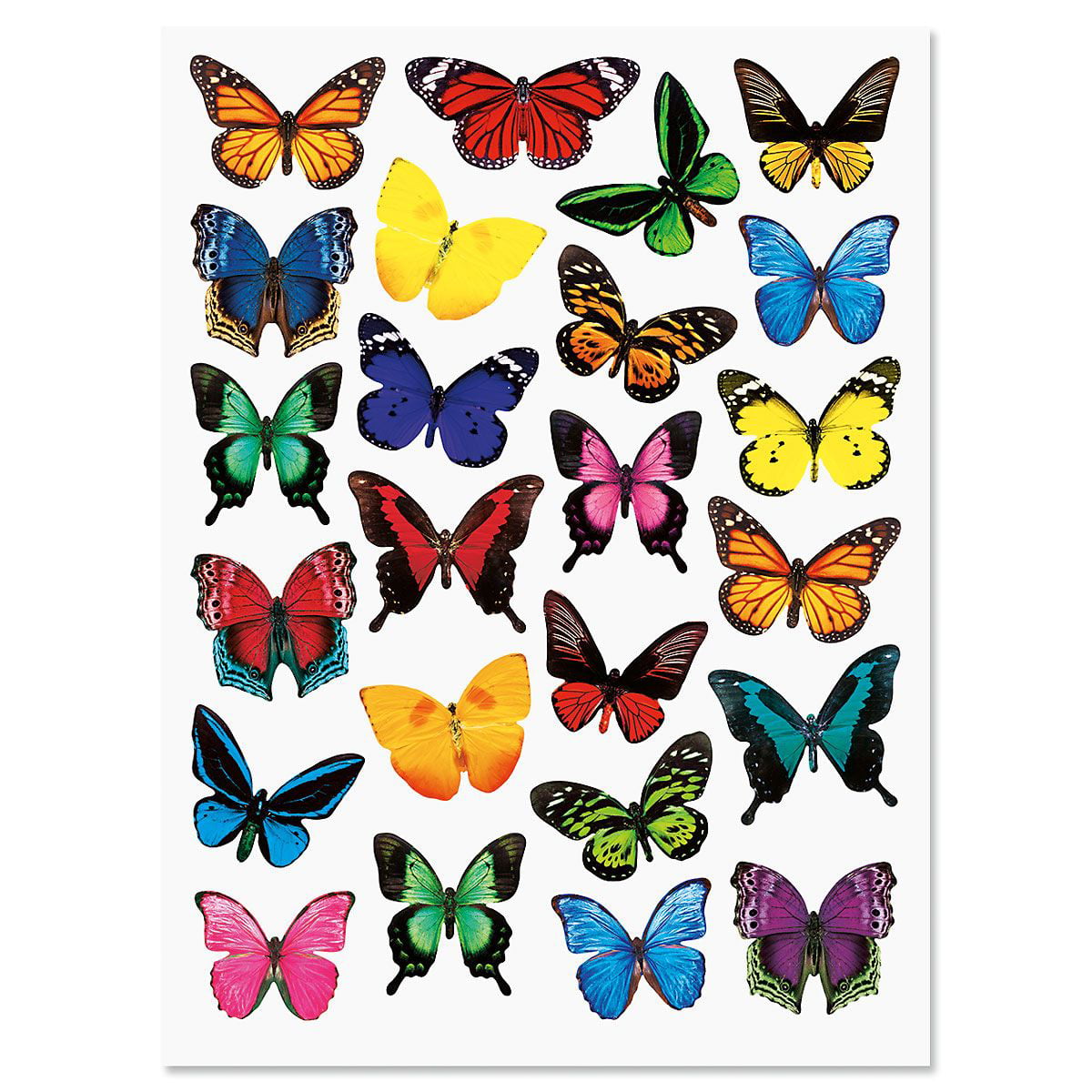 Sandylion Colourful Butterfies Stickers lot of 5 SHEETS size 2" X 6" 