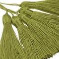 thumbnail image 4 of Uxcell 45Pcs Mini Silky Bookmark Tassels, Handmade Soft Floss Craft Tassels with Cord Loop, Verde Oliva, 4 of 6