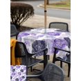 thumbnail image 4 of Outdoor Tablecloth with Umbrella Hole and Zipper, Purple Ombre Spring Floral Square Table Cloth 54x54 Inch Waterproof Tablecloth, Summer Botanical Flowers Picnic Table Cover for Patio Camping, 4 of 7