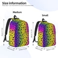 thumbnail image 2 of Disketp Animal Paw Rainbow print Canvas Backpack Lightweight Travel Daypack Student Rucksack Laptop Backpack-Medium, 2 of 5