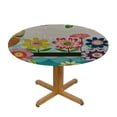 thumbnail image 3 of Orinice Owl Flowers Colorful Round Table Cover Stain Resistant Washable Indoor Outdoor Tablecloth Kitchen Dining Wedding Parties Picnic Camping 100% Polyester Fiber 38-42, 3 of 8