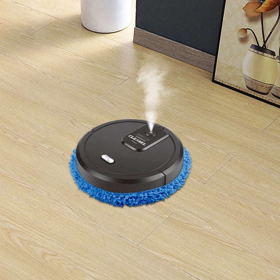 Electric Spin Mop Cordless Floor Scrubber with 10,000RPM, 60-Min Run Time, Wet/Dry Mop Pads & Spray Function for Hardwood Tile (Black)