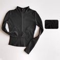 thumbnail image 3 of Deportes al aire libre de manga larga para mujer, ropa de Yoga ajustada, cárdigan con cremallera, chaqueta con cuello levantado, chaqueta para correr y Fitness, 3 of 6