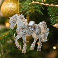 thumbnail image 4 of TanSiDing 2pcs Horse Ornaments for Christmas Tree, Enchanted Carousel Horse Christmas Ornament, Handmade Metallic Ornament with Rhinestone, Cute Christmas Ornaments - Horse Gifts for Women 10cm, 4 of 4