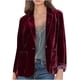 thumbnail image 1 of Chaquetas para mujer Cozy Retro manga larga terciopelo sólido botones Pokets chaqueta cárdigan abrigo suelto Top Odeerbi  ODB-3, 1 of 5