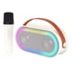 thumbnail image 1 of Micrófono inalámbrico Bluetooth con luces LED multicolor - Altavoz portátil P6 (1 micrófono, color blanco) - Batería de larga duración y sonido potente, 1 of 7