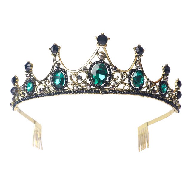 Corona de mujer - Diadema de reina de cristal vintage con peine para novias, bodas, cumpleaños y desfiles