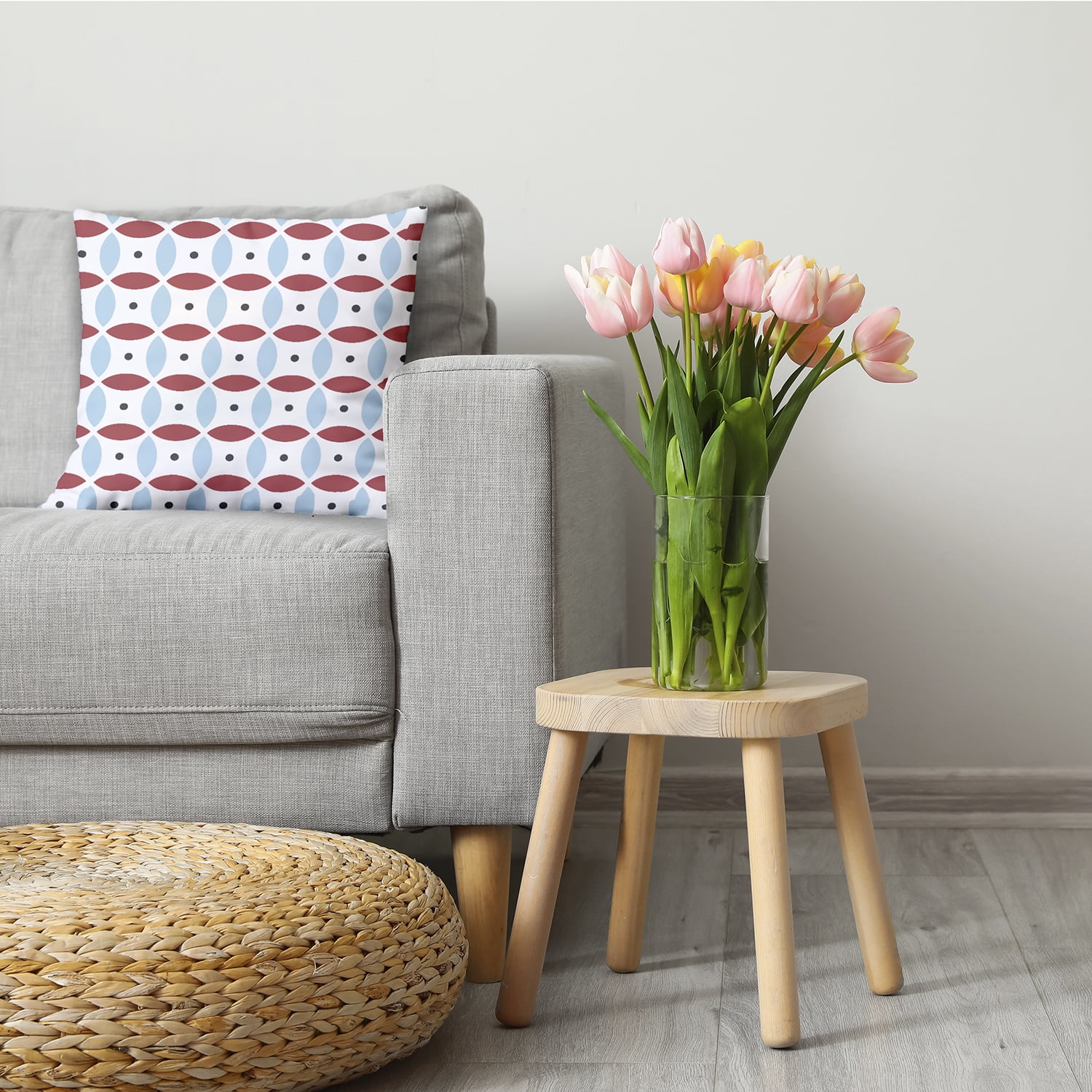 18" x 18" Simply Daisy Geometric Decorative Throw Pillow