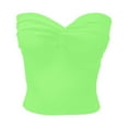 thumbnail image 1 of Top elegante sin tirantes de punto liso para mujer - Top corto con sujetador bandeau elástico para ocasiones informales o fiestas, 1 of 4