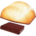 thumbnail image 1 of Luz de libro de madera, lámpara de libro plegable de 3 colores Luz blanca/luz amarilla/Colores de luz amarilla cálida Luz de libro LED para decoración del hogar Regalo de cumpleaños, 1 of 5