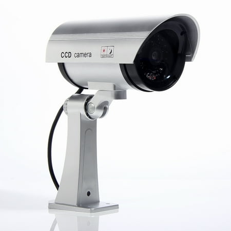 Masione Infrared LED Silver Fake Dummy Camera Home CCTV Security (Best Fake Security Cameras)