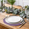 thumbnail image 2 of Purple Black Round 13 Inch Placemats Set of 4, Farmhouse Striped Modern Abstract Art HeatResistant Non Slip Place Mats for Dining Table, Wipeable Braided Kitchen Table Mats for Housewarming, 2 of 9