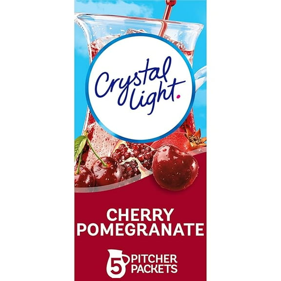 1x Crystal Light Sugar-Free Cherry Pomegranate Naturally Flavored Powdered Drink Mix 5 Count Pitcher Packets