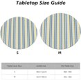 thumbnail image 2 of Round Fitted Tablecloth 44 Inch, Blue Yellow Provence Style Stripe Circle Tablecloth Durable Tabletop Covers Farmhouse Tablecloth for Dining, Party, Buffet, Wedding, 2 of 8