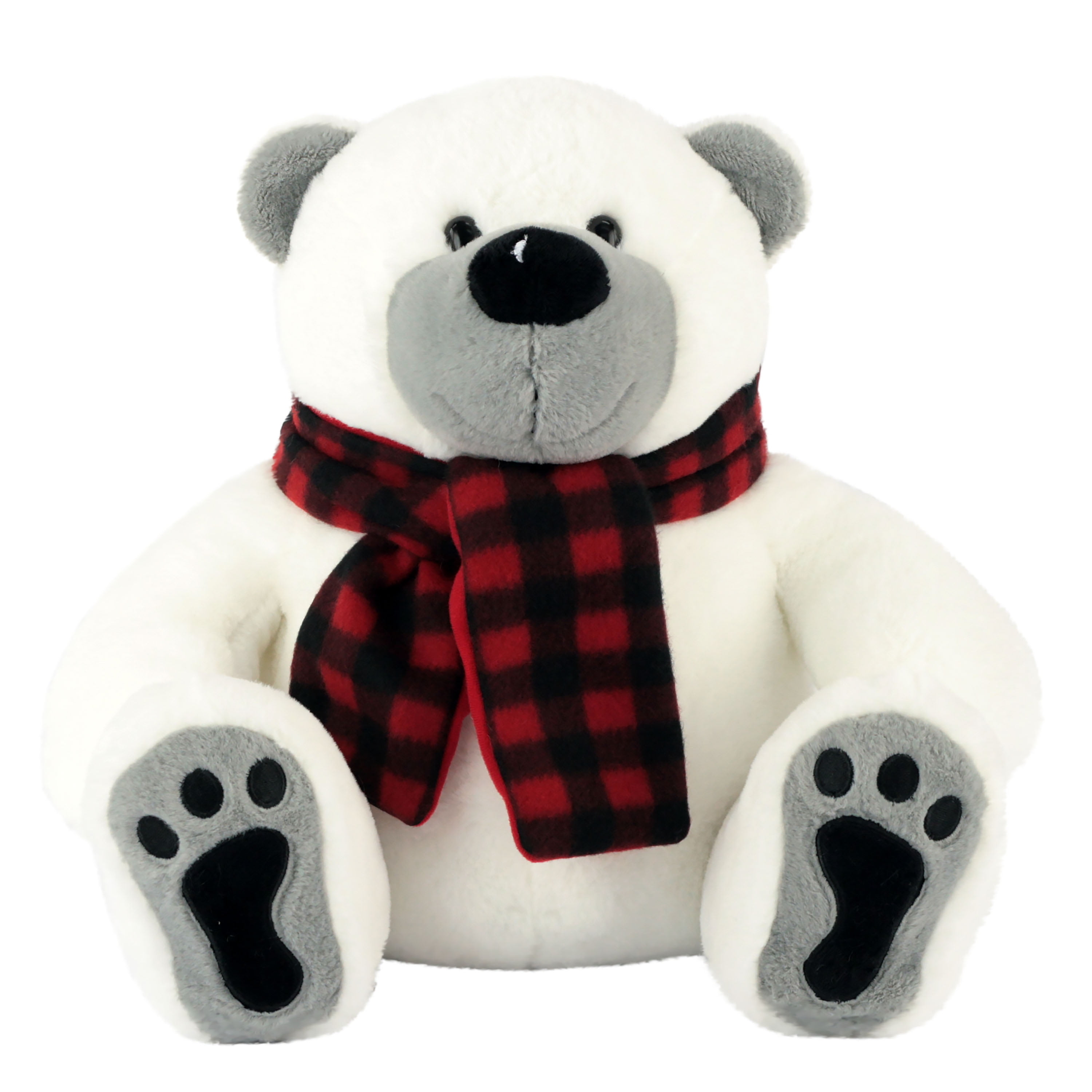 Holiday Time White Bear With Winter Scarf