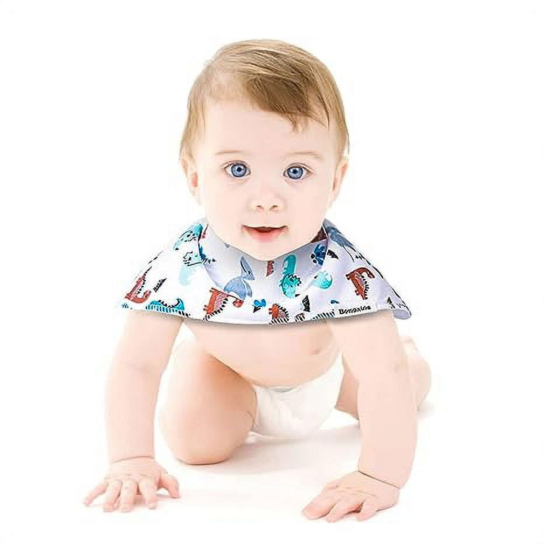 2-in-1 Baby Bibs & Burp Cloths Set, 3-Layer Design, Large Size, Super Absorbent, 100% Organic Cotton, Soft & Comfortable，12-Pack
