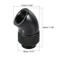 thumbnail image 2 of Unique Bargains Male to Female Extender Fitting G1/4 x 30mm, 45° Rotary for Computer Water Cooling System Black 2pcs, 2 of 6