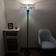 thumbnail image 2 of Tiffany Torch Floor Lamp Blue Purple Stained Glass Tulips LED Bulb Included For Living Room Dining Room Bedroom 12"W*12"D*66"H, 2 of 4