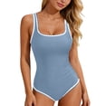 thumbnail image 2 of Xdegoge One Piece Swimsuit Women Tummy Control Scalloped Trim Scoop Neck Full Coverage Bathing Suits Athletic Swimming Summer Vacation Beachwear outfits, 2 of 6