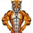 thumbnail image 3 of Ambesonne Animal Duvet Cover Sets, Wildlife Savannah Tiger Art, 2-King, Pale Grey and Marigold, 3 of 6