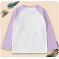 thumbnail image 3 of Piuwrlz Girls Long Sleeve T-Shirt Kids Cotton Shirts New Printed Round Neck T Shirt Tops Purple Size 8 Years, 3 of 7