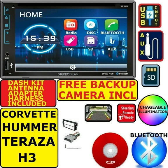 CHEVY CORVETTE HUMMER H3 CD/DVD BLUETOOTH USB AUX SD MP3 CAR RADIO STEREO
