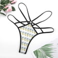 thumbnail image 4 of Watercolor Yellow Fruit Lemon Open Type Women's Panties Crotch Opening G-strings Thongs Lingeries Underwear, 4 of 7
