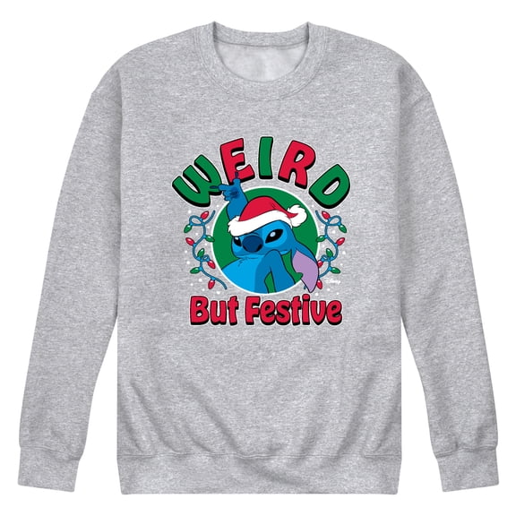 Lilo & Stitch - Weird But Festive Stitch - Men's Crew Fleece Sweatshirt