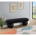 thumbnail image 2 of Pemberly Row Banc Noir Moderne / Contemporain en Tissu Bouclé Riche Bowies, 2 of 8