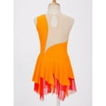 thumbnail image 6 of Zaldita Kids Girls Sleeveless Sequins Ballet Leotard Dress Color Block Figure Ice Skating Dress Dance A Orange 14, 6 of 7