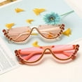 thumbnail image 3 of Dazzle Rhinestone Half Frame Cat Eye Sunglasses, 3 of 9