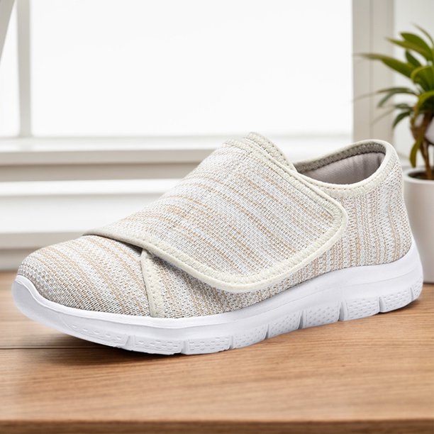 Hombres zapatos diabéticos cómodos zapatos extra anchos de cierre ajustable zapatillas de moda livianas para pies ancianos hinchados