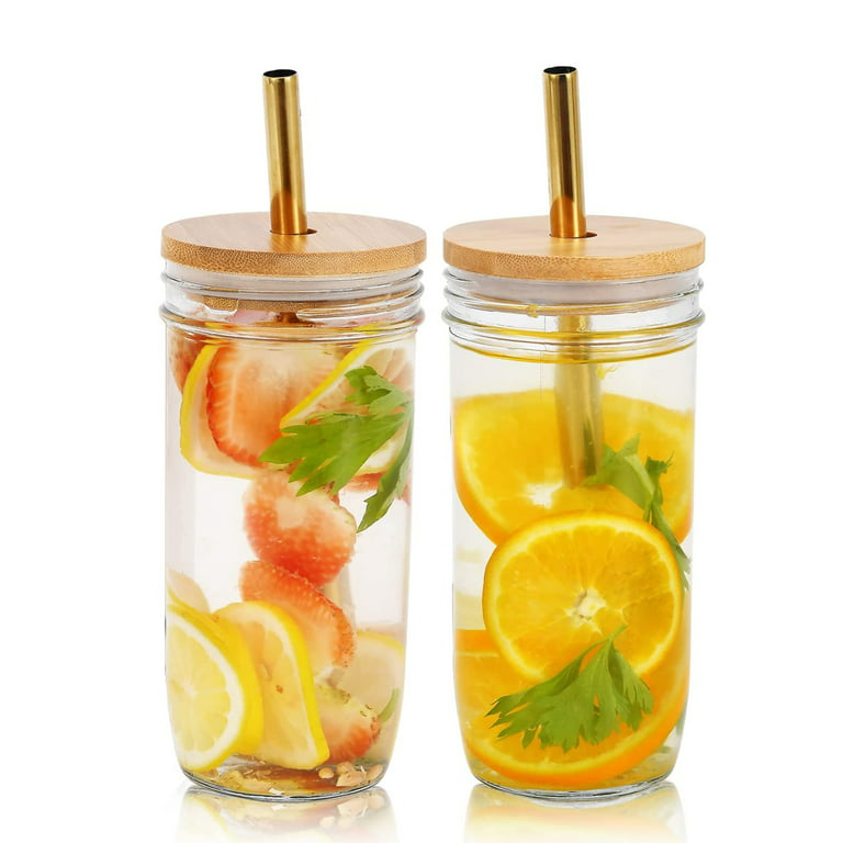 Drinking Glass Cups with Bamboo Lids and Glass Straws Reusable Glass  Tumbler Cup Iced Coffee Cup Soda Beer Glasses - AliExpress