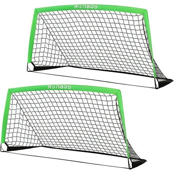RUNBOW 6x4 ft Portable Kids Soccer Goal, Backyard Practice Net with Carry Bag