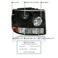 thumbnail image 3 of Spec-D Tuning Black Projector Headlights w/ LED Strip Compatible with 1999-2002 Chevrolet Silverado 1500, Left + Right Pair Headlamps Assembly, 3 of 7
