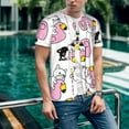thumbnail image 6 of Zufioo French Bulldog Duck Print Men's Baseball Short Sleeve, Moisture Wicking Button-Down Hip Hop Tee-XX-Large, 6 of 7