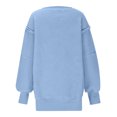 thumbnail image 6 of HOMBOM Plain Womens Sweatshirts Crew Neck Blue Oversized Christmas Tops Winter Pullover Long Sleeve Cozy Fleece Sweatshirt XL, 6 of 9