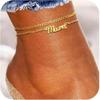 Custom Name Anklets For Women - 18K Gold Plated Summer Waterproof Anklet With Name Dainty Personalized Anklets Beach Jewelry Gift For Daughter Girlfriend Wife[o5716]