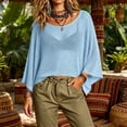thumbnail image 2 of XuJwPNcy Long Sleeve Shirts for Women Breathable Comfy Scoop Neck Tops Summer Casual Vacation Clothes Loose Beach Cover Ups, 2 of 5