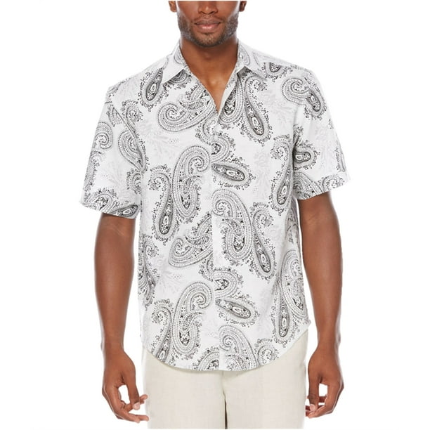 CubAvera Camisa de lino con botones para hombre color blanco grande CubAvera Botones al frente Walmart en linea